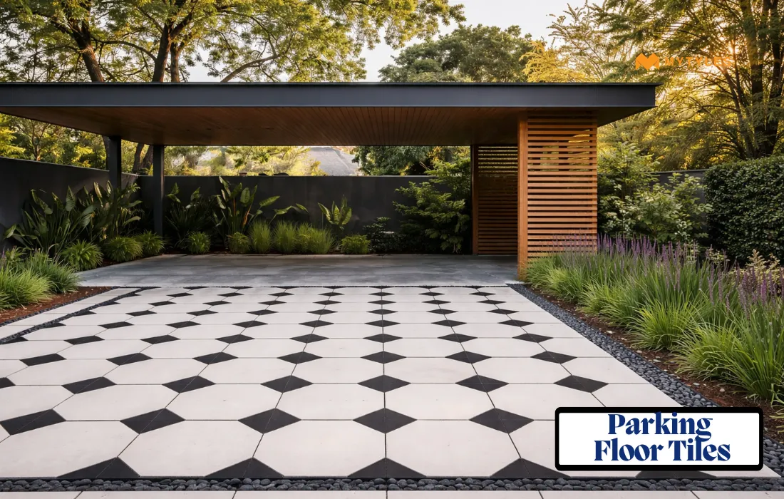 Ceramic Parking tiles in front parking